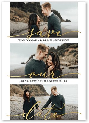 Save The Date Cards: Film Strip Save The Date, White, 5X7, Matte, Signature Smooth Cardstock, Square