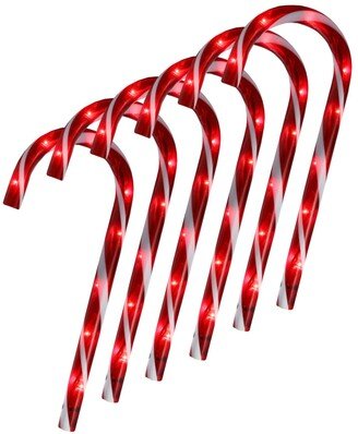 Northlight Set of 6 Lighted Blinking Outdoor Candy Cane Christmas Pathway Markers