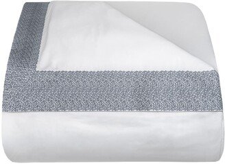 Bovi Fine Linens Malone King Duvet Cover, White/Blue