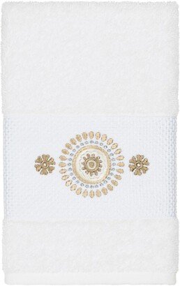 Isabell Embellished Hand Towel - White