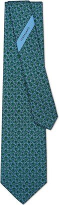 Gancini-print silk tie