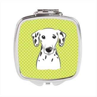 BB1272SCM Checkerboard Lime Green Dalmatian Compact Mirror, 2.75 x 3 x .3 In.