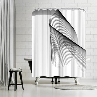 71 x 74 Shower Curtain, Line Swirl 2 by Indigo Sage Design