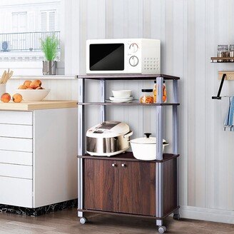 No Microwave Stand Rolling Storage Cart