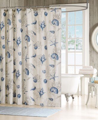 Bayside Seashell Shower Curtain, 72 x 72
