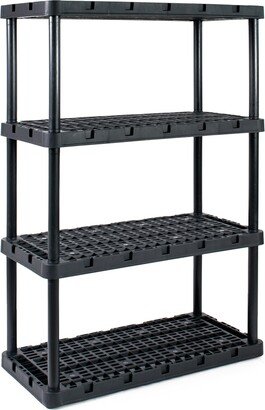 4 Shelf Knect-A-Shelf Ventilated Heavy Duty Storage Unit, Black - 54.5