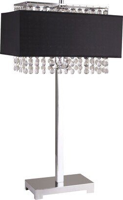 Milton Greens Stars A733BK Shannon Crystal Table Lamp with Fabric Light Diffusing Shade