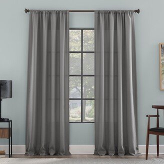 Raised Dobby Recycled Fiber Semi-Sheer Curtain Panel, Single Panel