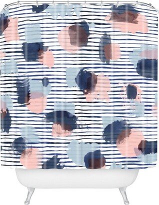 Graphic Thoughts Blue Shower Curtain Blue