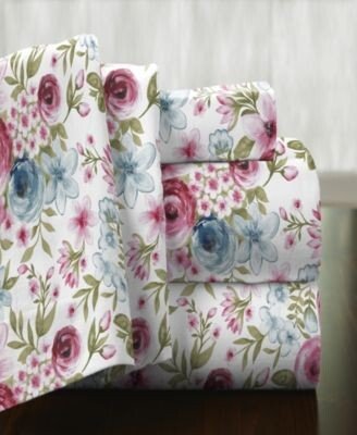 Rose Floral Superior Weight Cotton Flannel Sheet Set