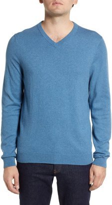 Men's Shop Cotton & Cashmere V-Neck Sweater