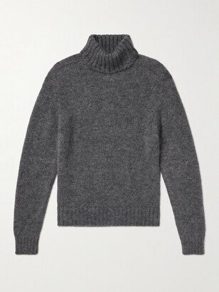 Brushed Ribbed Mohair and Silk-Blend Rollneck Sweater