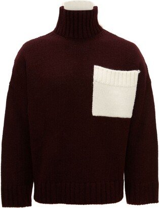 Patch-Pocket High-Neck Jumper