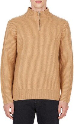 High Neck Ribbed Knitted Jumper