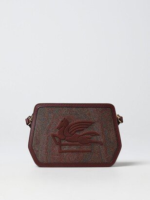 Paisley Essential bag in coated cotton and leather with embroidered Cube