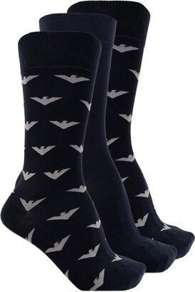 Logo Intarsia Three Pack Of Socks