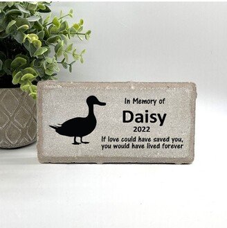 Duck Memorial Stone -Personalized Pet Keepsake - Loss Of Duck- Sympathy Gift Gifts Custom