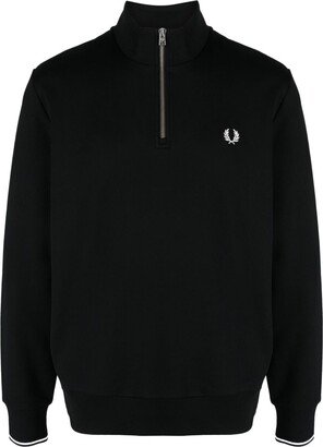 Logo-Embroidered Zip-Up Jumper-AH