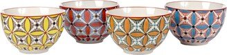 Set of 4 Hippy ceramic bowls