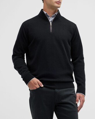 Men's Stretch Cashmere Quarter-Zip Sweater