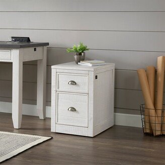 Martin Svensson Home Monterey 2 Drawer Solid Wood File Cabinet with Fingerprint Lock White Stain