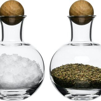 by Widgeteer Nature spice/herb storage w/oak stoppers, 2-pack