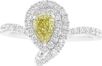 HYT Jewelry Platinum Yellow And White Diamond Ring