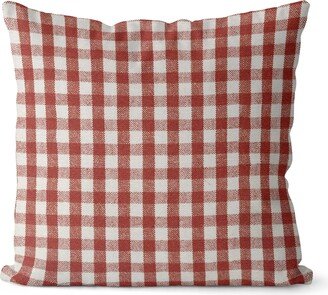 Red Farmhouse Pillow Cover // Buffalo Plaid & White 090