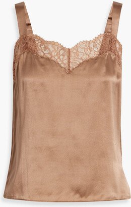 Seraphina lace-trimmed silk-satin camisole