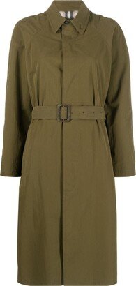 Concealed-Fastening Belted Trench Coat-AA