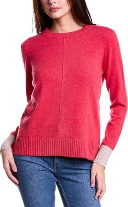 Contrast Trim Crewneck Cashmere Sweater-AB