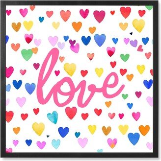 Photo Tiles: Love Hearts - Multi Photo Tile, Black, Framed, 8X8, Multicolor