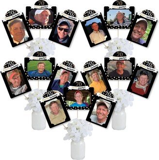 Big Dot Of Happiness Adult 70th Birthday - Gold Picture Centerpiece Sticks Photo Table Toppers 15 Pc