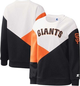 Women's Starter White, Black San Francisco Giants Shutout Pullover Sweatshirt - White, Black