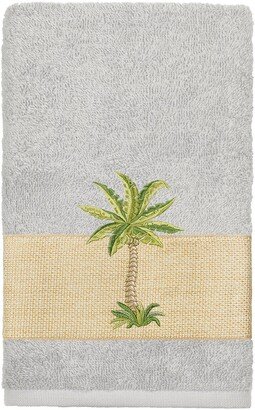 Colton Embellished Hand Towel - Light Grey