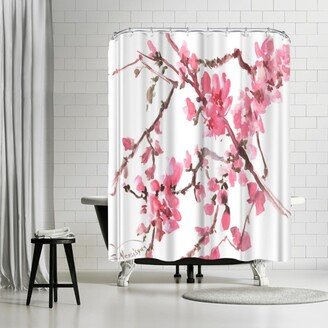 71 x 74 Shower Curtain, Flowers Pink 3 by Suren Nersisyan