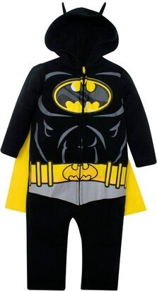 WARNER BROS Justice League Batman Toddler Boys Zip Up Cosplay Costume Coverall and Cape Logo 5T