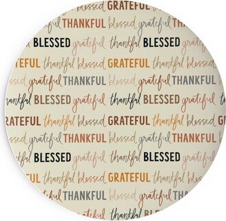 Salad Plates: Grateful Thankful Blessed - Terracotta Salad Plate, Beige