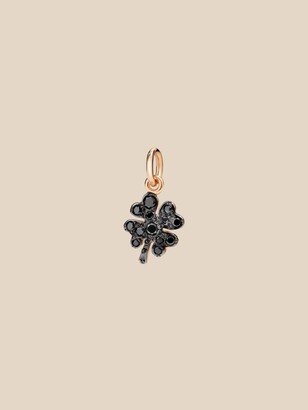 four-leaf clover charm in 9 kt rose gold treated black diamonds