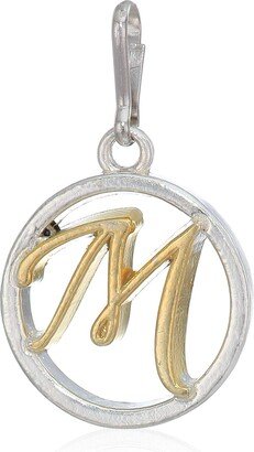 Women's Initial M Two Tone Charm Sterling Silver