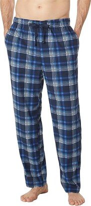 Sustainably Crafted Plaid Fleece Sleep Pants (Navy) Men's Pajama