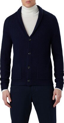 Rib Wool Blend Cardigan Sweater