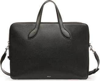 Combination-Lock Leather Laptop Bag