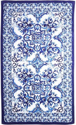 Blu Mediterraneo Large Painterly-Print Towel