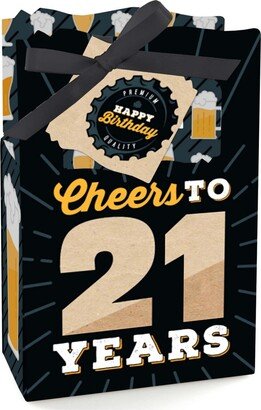 Big Dot of Happiness Cheers and Beers to 21 Years - 21st Birthday Party Favor Boxes - Set of 12