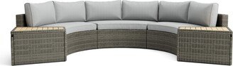 Greemotion Edgar 5-Piece Outdoor Patio Conversational Sectional Sofa Set with 2 End Tables