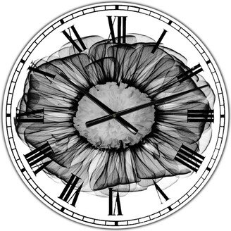 Designart Zinnia Montage Black & White X-Ray Large Cottage Wall Clock - 36 x 28 x 1