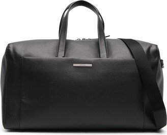 Logo-Plaque Faux-Leather Holdall