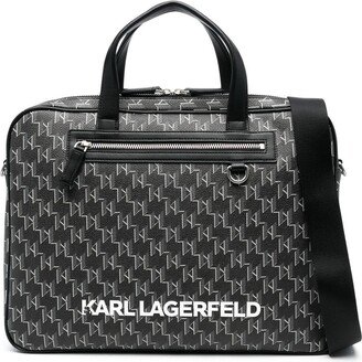 Monogram-Print Faux-Leather Briefcase