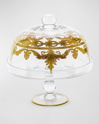 Vetro Gold Cake Stand with Dome